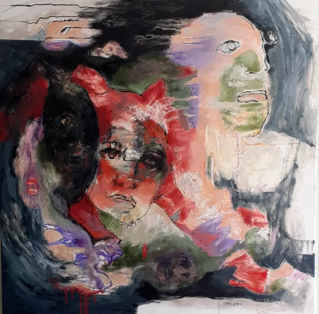 Huile sur toile | Le petit chaperon rouge | 100×100