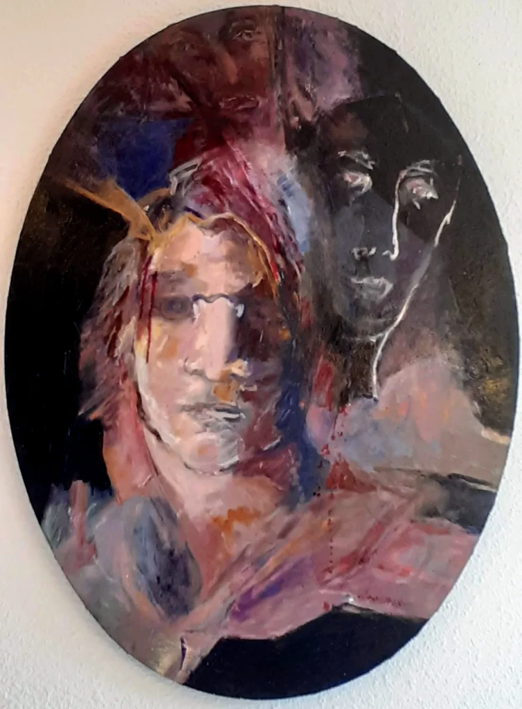 Huile sur toile | Le Dominant – Série Famille | 40×60 (ovale)