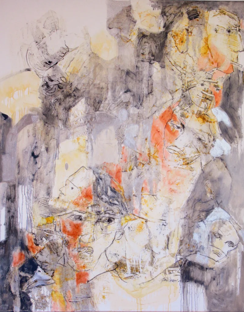 Huile sur toile | Un garage contre le Pacifique | 100×81