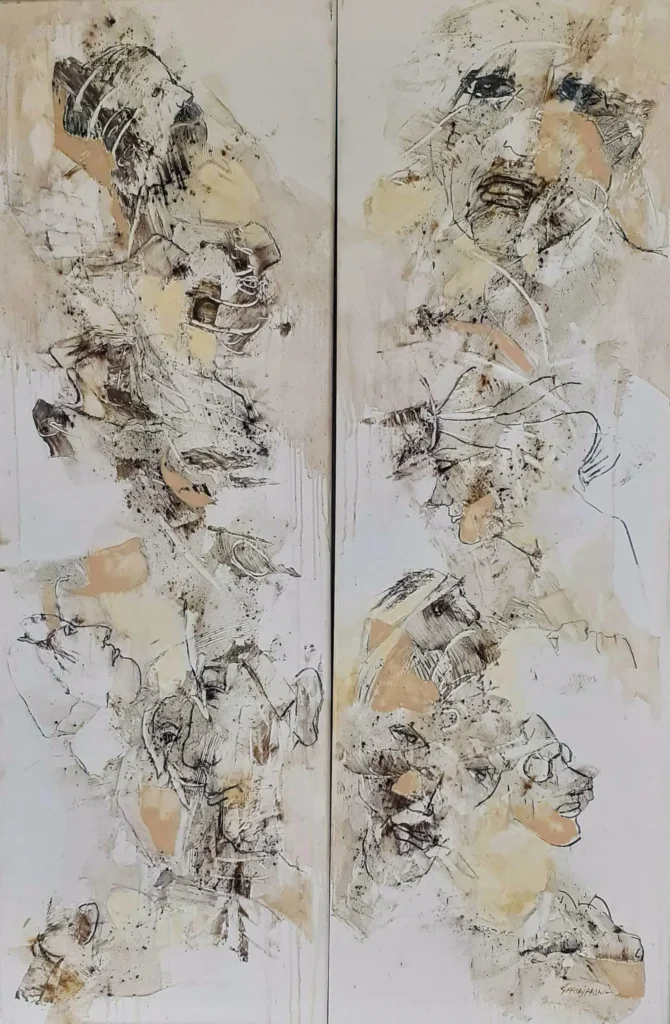 Huile sur toile | Le busard sur le toit | 120×80