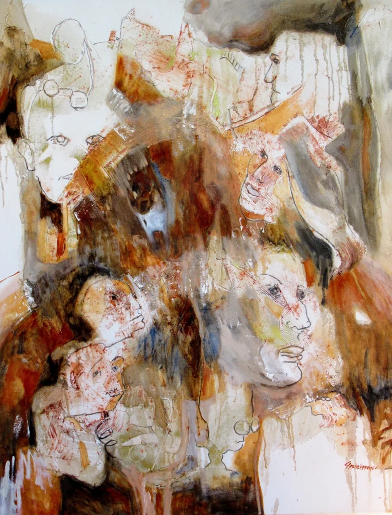 Huile sur toile | Voyage au cou de la nuit | 100×81